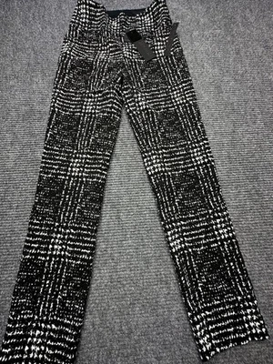 Pantalones Renuar para mujer 0 negro blanco a cuadros ajustados tobillo cómodo cintura control abdomen Foto 1 de 4