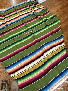 Beautiful Mexican Table Cloth  / Aztec Patterns - 66x84 Plus Fringe - Picture 1 of 4