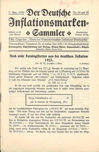 Der Deutsche Inflationsmarken-Sammler / Deutschlandsammler-Warte (Lot) - Bild 1 von 2