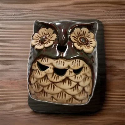 Hosley Cerámica Búho Cera Aceite Calentador Marrón 4" Fragancia Decoración Hogar  Foto 1 de 4