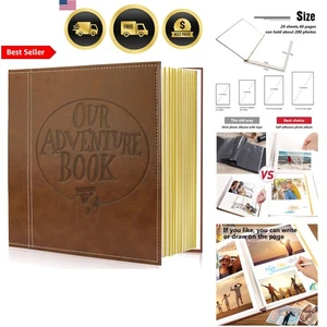 Photo Album Leather Cover Self-Adhesive Scrapbook Memory Book for Wedding Ann... - Picture 1 of 9