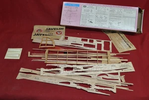 1966 Guillow's Javelin Balsa Wood Flying Toy Model Airplane Kit  603 PART. ASSEM - Picture 1 of 3