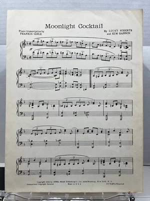 Partituras de cóctel Moonlight piano solo transcripción Frankie Carle 1942 Foto 1 de 4