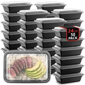 50-Pack Reusable Meal Prep Container Microwave Safe Food Storage Containers w... - Picture 1 of 8