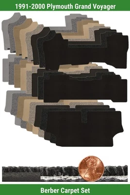 Conjunto de tapete berbere personalizado para '91-00 Plymouth Grand Voyager (3 peças) #112O - Imagem 1 de 4