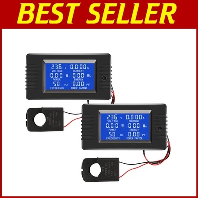 LCD Digital Power Monitor: 2-Piece Current & Voltage Meter with Alarm Function - Image 1 of 4