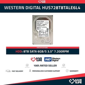 WESTERN DIGITAL HUS728T8TALE6L4 8TB HDD 3.5" SATA 6GB/S 7200RPM - Picture 1 of 6