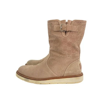 Botas GUCCI salto GG camurça bege EU39.5/US9.5 104213c - Imagem 1 de 4