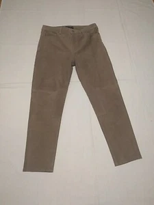 Lauren Ralph Lauren Women Tan Goat Suede High Rise Skinny Pants Size 12 - Picture 1 of 20