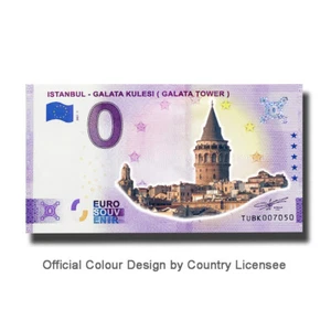Tarjeta de recuerdo en color Euro Souvenir Turkey TUBK 2021-1 Estambul Gálata Kulesi - Imagen 1 de 3