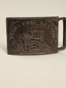 De colección Henry Ford Detroit Automóvil Ford Modelo T Hebilla de Cinturón de Latón Año de Registro - Imagen 1 de 7