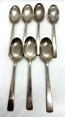 LOTE 7 CUCHARAS DE CENA VINTAGE MAPPIN & WEBB ELKINGTON PLATEADO PATRÓN MWE1 Foto 1 de 3