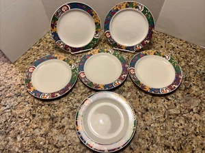 (6) Majesticware Sakura “Cuisine” Pattern Dessert Plates by Sue Zipkin 1994 - Picture 1 of 8