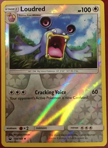 POKEMON LOUDRED 118/168 CELESTIAL STORM UNCOMMON REVERSE HOLO NEAR MINT - Picture 1 of 2