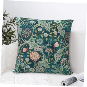 William Morris Greenery 18" x 18" Teal Green Blue Vintage Floral Botanical - Picture 1 of 6