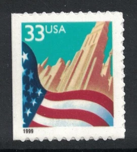 Scott 3278- Bandiera Sopra City,Nero Date- MNH (S / Un ) 1999- 33c Non Usato - Foto 1 di 1