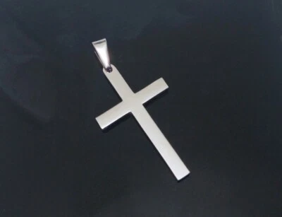 1pz charms ciondolo croce  in acciaio inox 39x23mm bijoux - Immagine 1 di 2