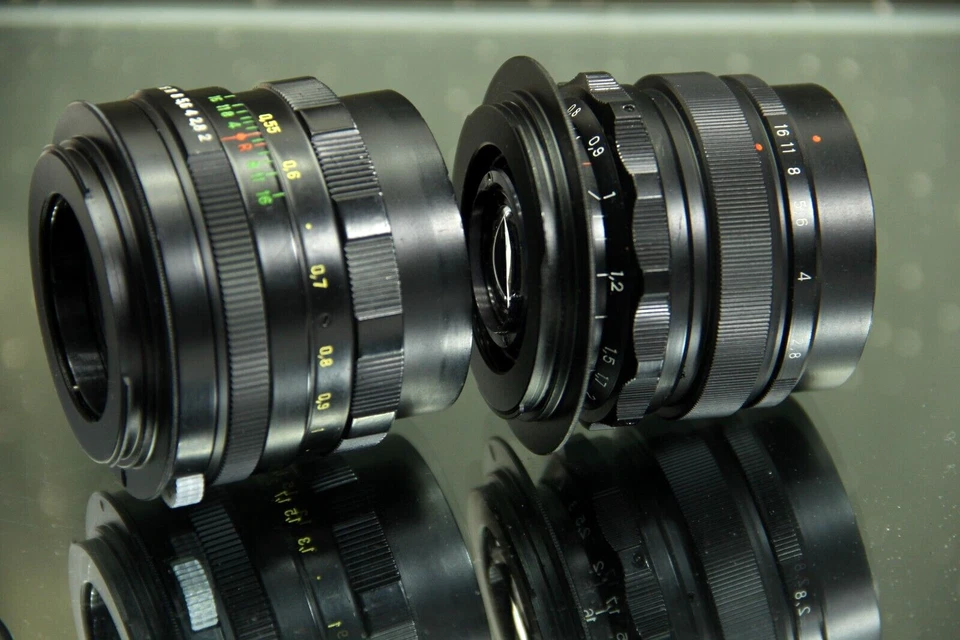 Mir-1B 2.8/37mm HELIOS 44M 2/58mm Set of 2 Soviet lens +adapter Canon EF - Image 1 of 4