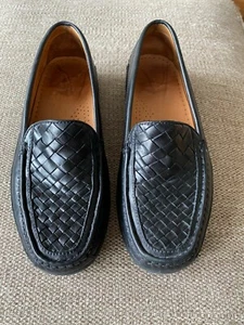 Dockers Men's Basket Weave Black Leather Loafer Shoes Size 8.5 M Made in Brazil - Picture 1 of 8