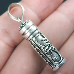 Ciondolo Scatola Ceneri Argento Sterling 925 Piccolo Etnico Preghiera Cenere Ciondolo Gioielli PL-15 - Foto 1 di 7