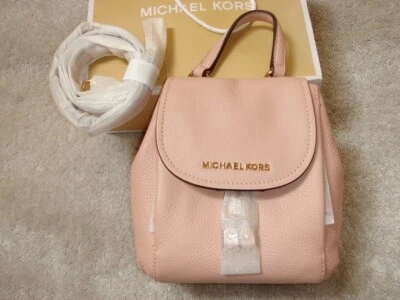 $288 Michael Kors Riley Pequeño Paquete de Solapa Cuero Mini Cartera Bandolera ROSA Foto 1 de 4