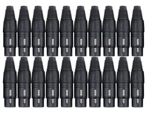 Pronomic XFPLUG XLR Stecker 20x Female 3-Polig Mikrofon Stecker Set Black - Bild 1 von 3