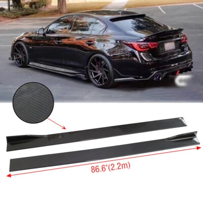 Extensión de faldón lateral de fibra de carbono 86,6"" labio basculante para INFINITI Q50 Q60 Q70 Q45 Foto 1 de 4