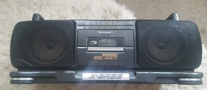 GHETTOBLASTER AFILADO. reproductor de cassette. casete doble. x-bajo. wq-t360e - Imagen 1 de 7