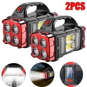 Solar Rechargeable LED USB Flashlight Camping Outdoor Light Torch Lantern Lamp - Picture 1 of 42