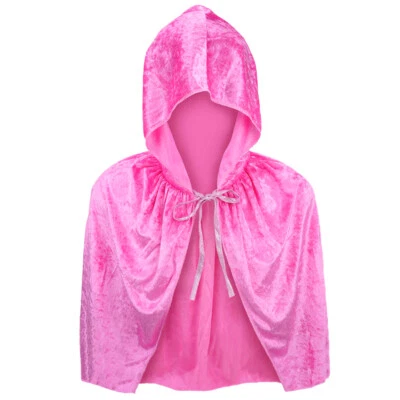 Adult Pink Velvet Hooded Cape Capelet - Fantasy FairyTale Princess Costume Party - Image 1 of 4