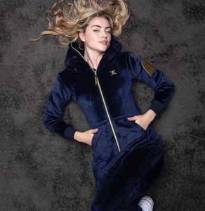 Onepeice Damen Jumpsuit Alps weicher Samt tailliert dunkelblau Größe Small - Bild 1 von 9