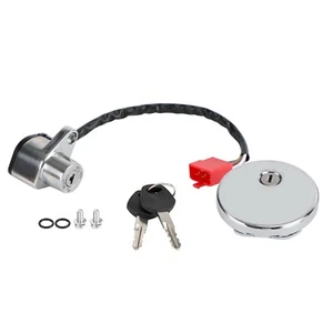 Ignition Switch & Fuel Tank Cap Fit Kawasaki VULCAN 800,Classic,Drifter 95-01 US - Picture 1 of 7