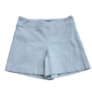 Margaret M Boutique Blue & White Geometric High Rise Shorts Women’s Size Small - Picture 1 of 9