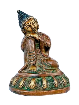 Vintage Statue USSR Sculpture Buddha Laugh Figure Art Handmade Bronze Old 694 gr Foto 1 de 4