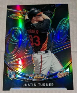 2010 Topps Finest Justin Turner Refractor Parallel Rookie Card #D /599 Oriole RC - Picture 1 of 4