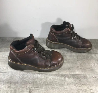 Dr. Martens 8542 Botas Derby Oxford Gruesas Cuero Marrón 8 EE. UU. De Colección Foto 1 de 4