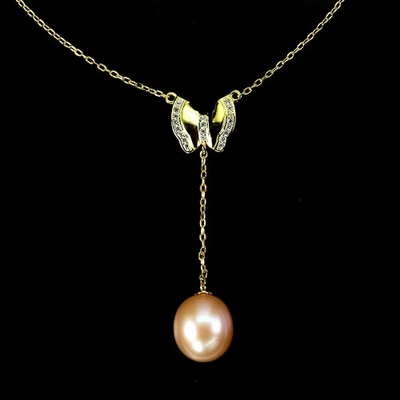 Collar de plata de ley 925 perlas gotas 11x9 mm piedras preciosas naturales joyería 18 pulgadas Foto 1 de 4