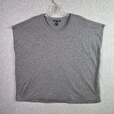 Camiseta Eileen Fisher Talla L Tencel Elástica Cuello Redondo Cuadrada SS Top Foto 1 de 4