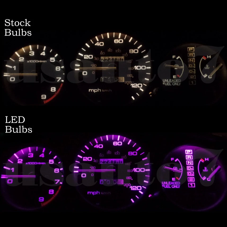 Dash Instrument Cluster Gauge PINK SMD LEDs LIGHTS KIT Fits 92-95 Honda Civic EG Foto 1 de 3