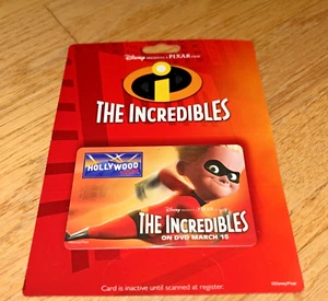 2005 Vintage HOLLYWOOD VIDEO - The Incredibles DISNEY - GIFT CARD (No Value) - Picture 1 of 3