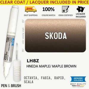 LH8Z Touch Up Paint for SKODA Brown OCTAVIA FABIA RAPID SCALA 4Q H8Z HNEDA MAPLE - Picture 1 of 3