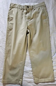George 29 X 23.5 Khaki Flat Front Uniform Pants Mens Boys Husky Slacks Preowned - Picture 1 of 5