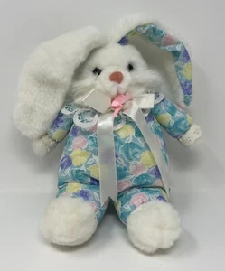 Wideway Bunny Rabbit Easter Plush Stuffed Animal Floral Roses Vintage 1992 READ - Picture 1 of 9