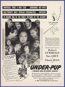 Vintage 1939 Movie THE UNDER-PUP Robert Cummings Nan Grey Gloria Jean Print Ad - Picture 1 of 1
