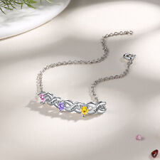Customised Birthstone Chain Bracelet "Personalised Name" for Women Gift Idea