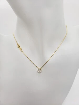 COLLANA DA DONNA  PUNTO LUCE CON ZIRCONE  IN  ARGENTO 925 COLOR ORO  (0298) - Immagine 1 di 4