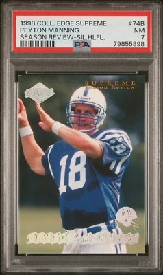 Peyton Manning RC PSA 7 1998 CE Supreme Season Review Silver Holofoil Rookie - Image 1 of 2