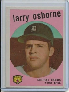 1959 Topps Baseball Card Larry Osborne 1st Base Detroit Tigers NR MT HIGH # 524 - Picture 1 of 2