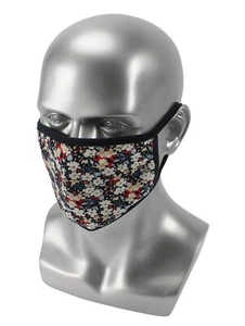 Cream & Black Floral Design Cotton Face Covering - Picture 1 of 1