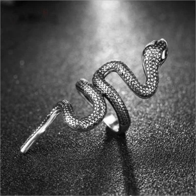 Anello UNISEX Regolabile Fashion Color SILVER SNAKE Serpente PUNK Marca KEOSS - Immagine 1 di 4